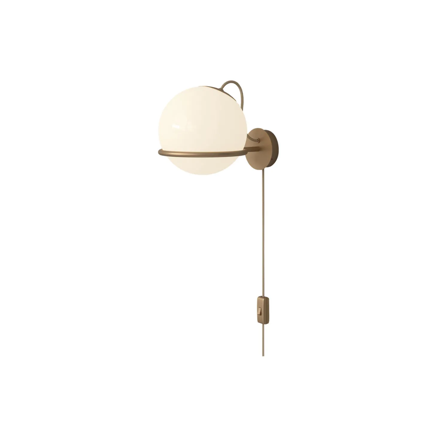 Model 237/1 Wall Lamp with Switch, opaline/champagne