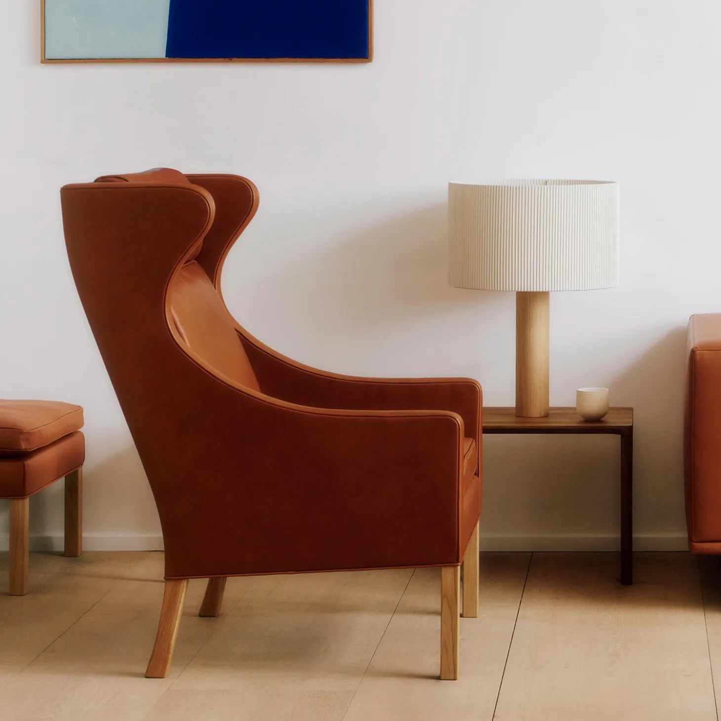 Mogensen 2204 Øreklapstolen, russet brown/lysolieret eg