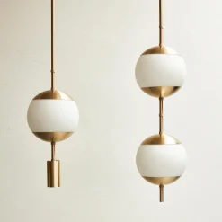 Monroe 2 Ceiling Light, brass/opal