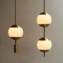 Monroe 1 Ceiling with Spot, brass/opal