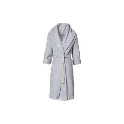 MOUNT FUJI fleece bathrobe, light grey