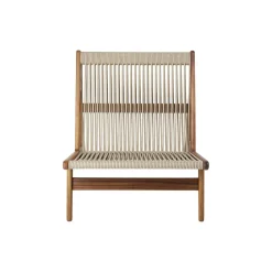 MR01 Outdoor Initial Lounge Chair, oiled iroko/sunfire melange beige/sand