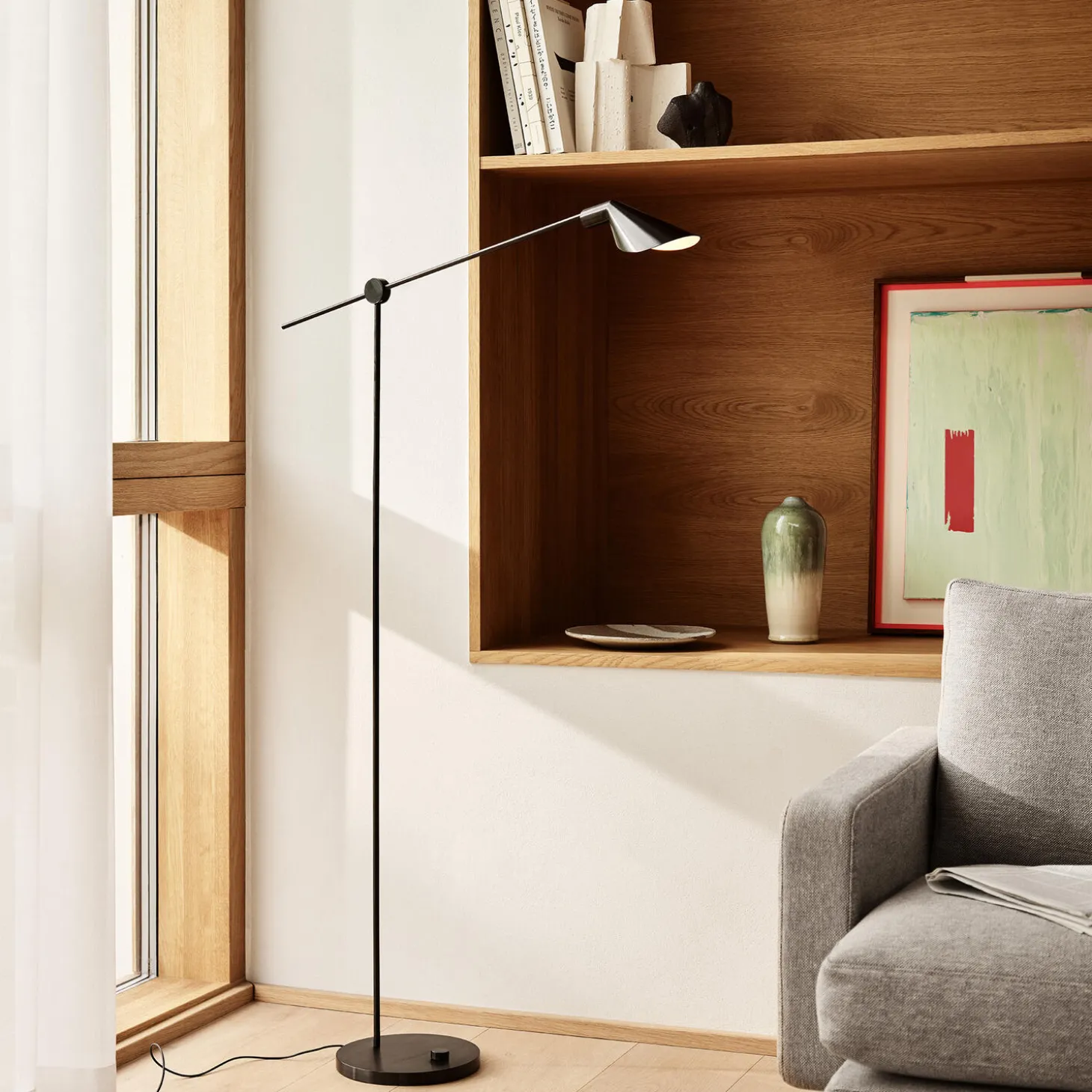 MS011 gulvlampe, black PVD