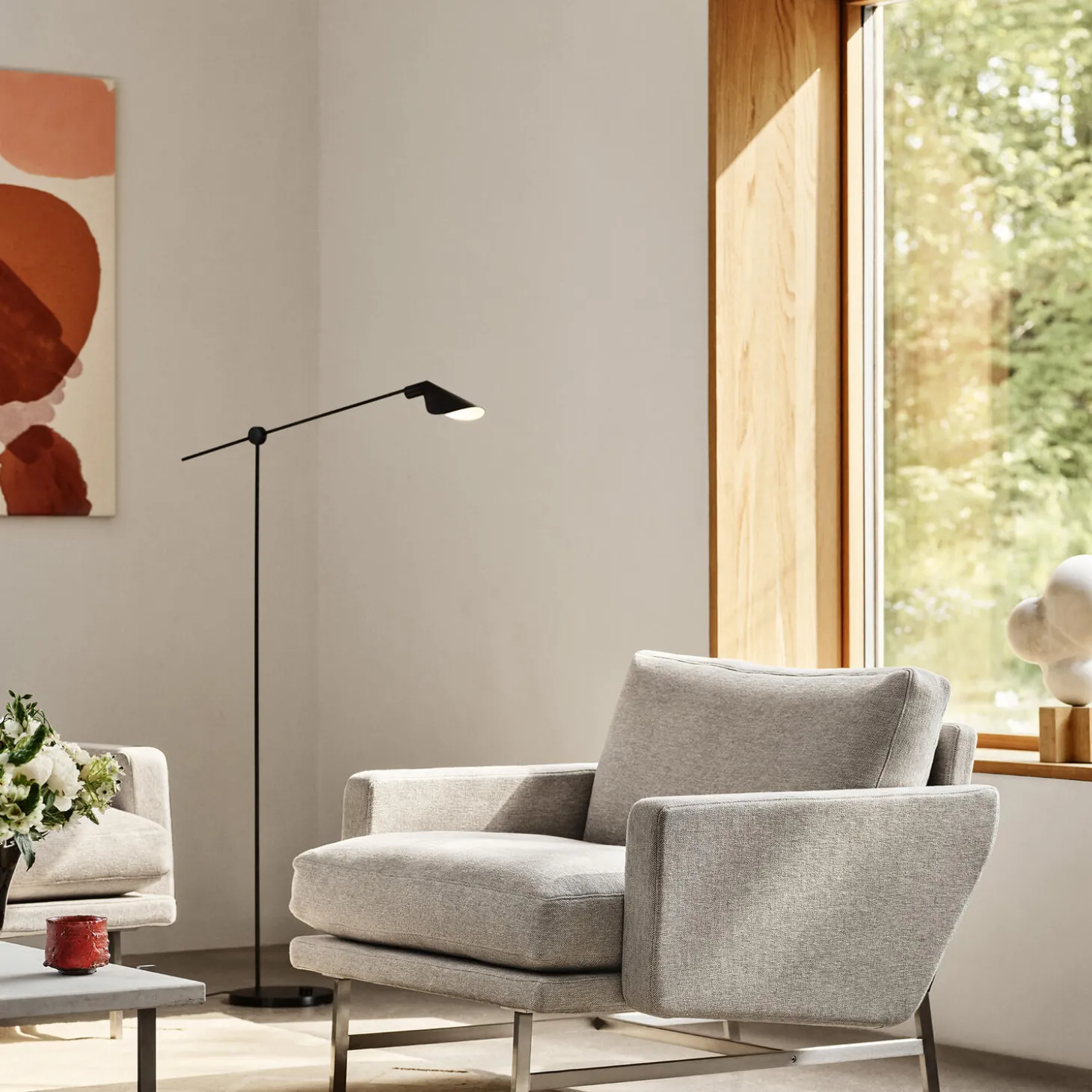 MS011 gulvlampe, black PVD