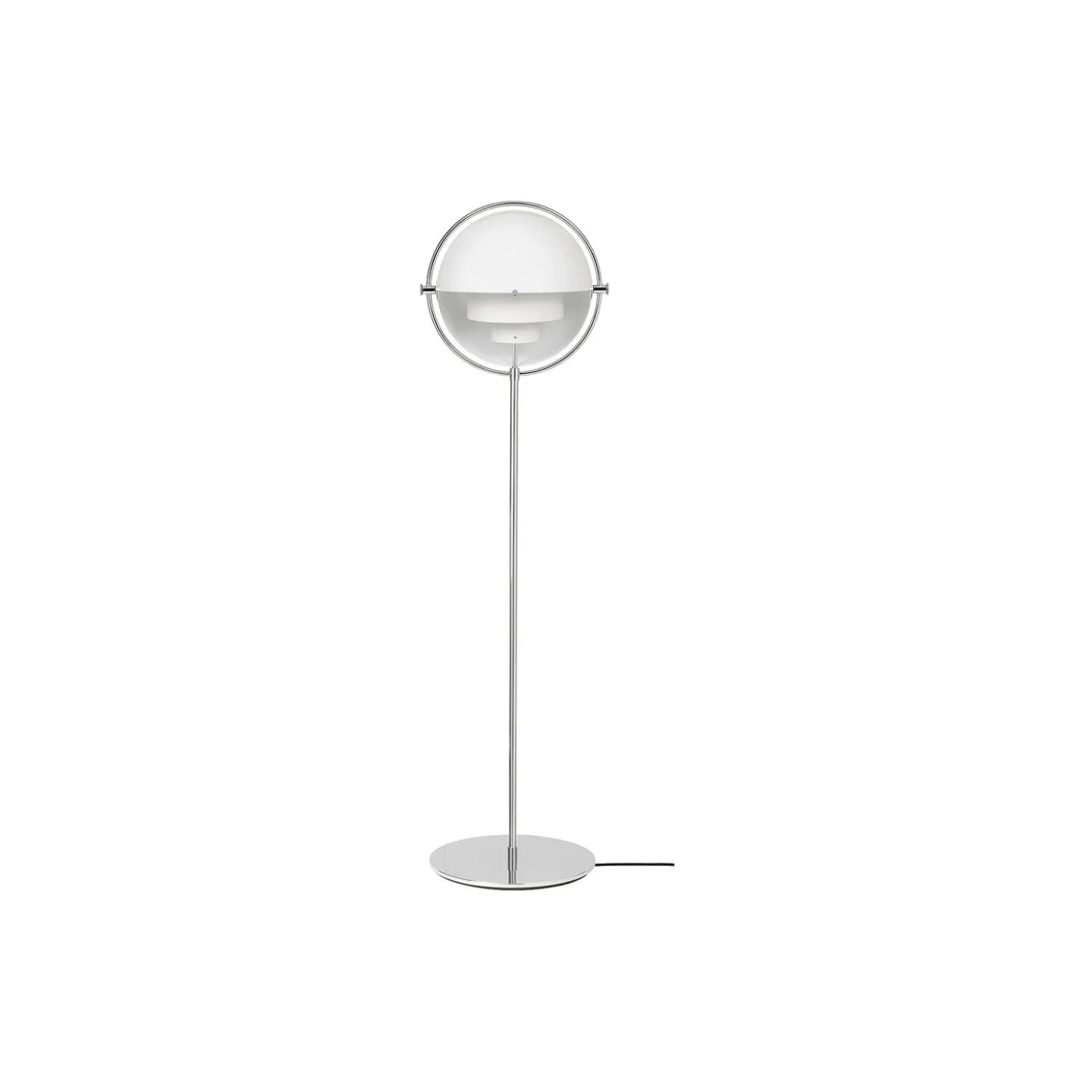 Multi-Lite Floor Lamp, white semi matt/chrome