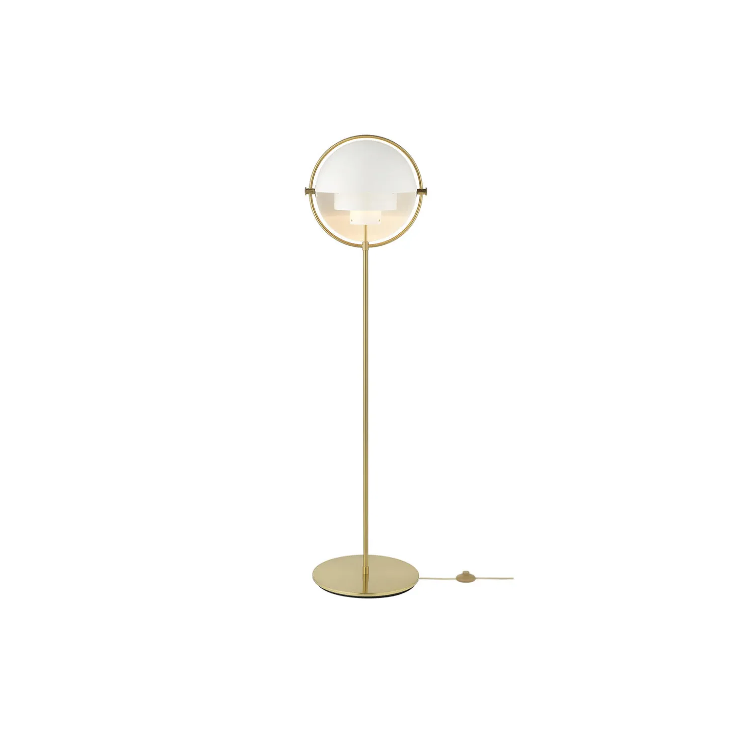 Multi-Lite Floor Lamp, white semi matt/brass