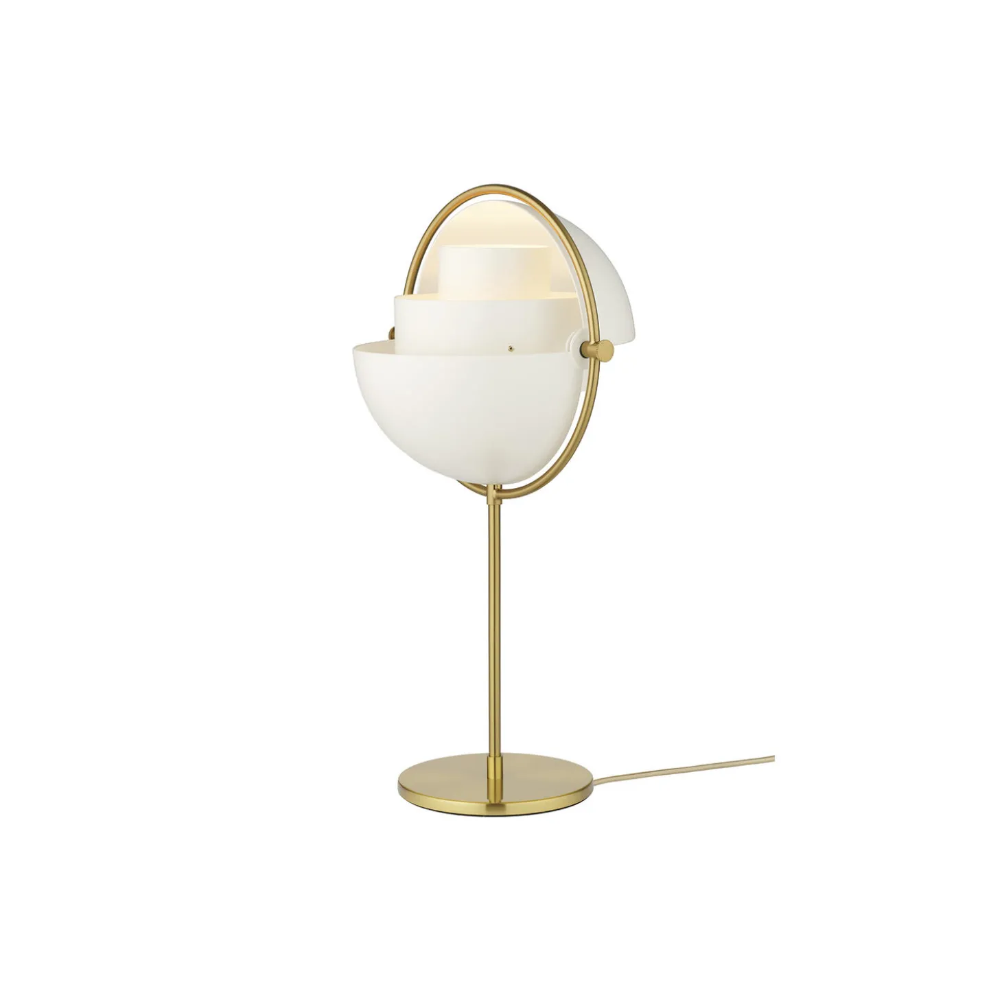 Multi-Lite Table Lamp, white semi matt/brass