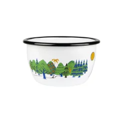 Mumidalen emaljeskål, hvid