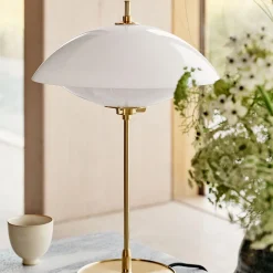 MUSLING™ bordlampe, opal/brass