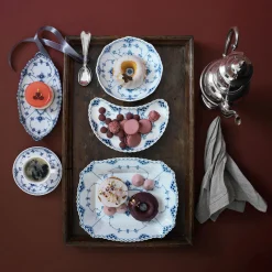 Musselmalet Helblonde firkantet fad 26 cm