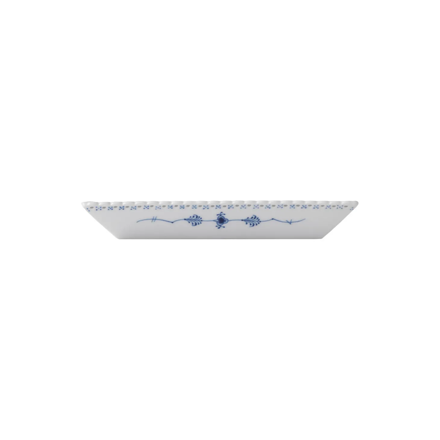 Musselmalet Helblonde stor firkantet fad 21 cm