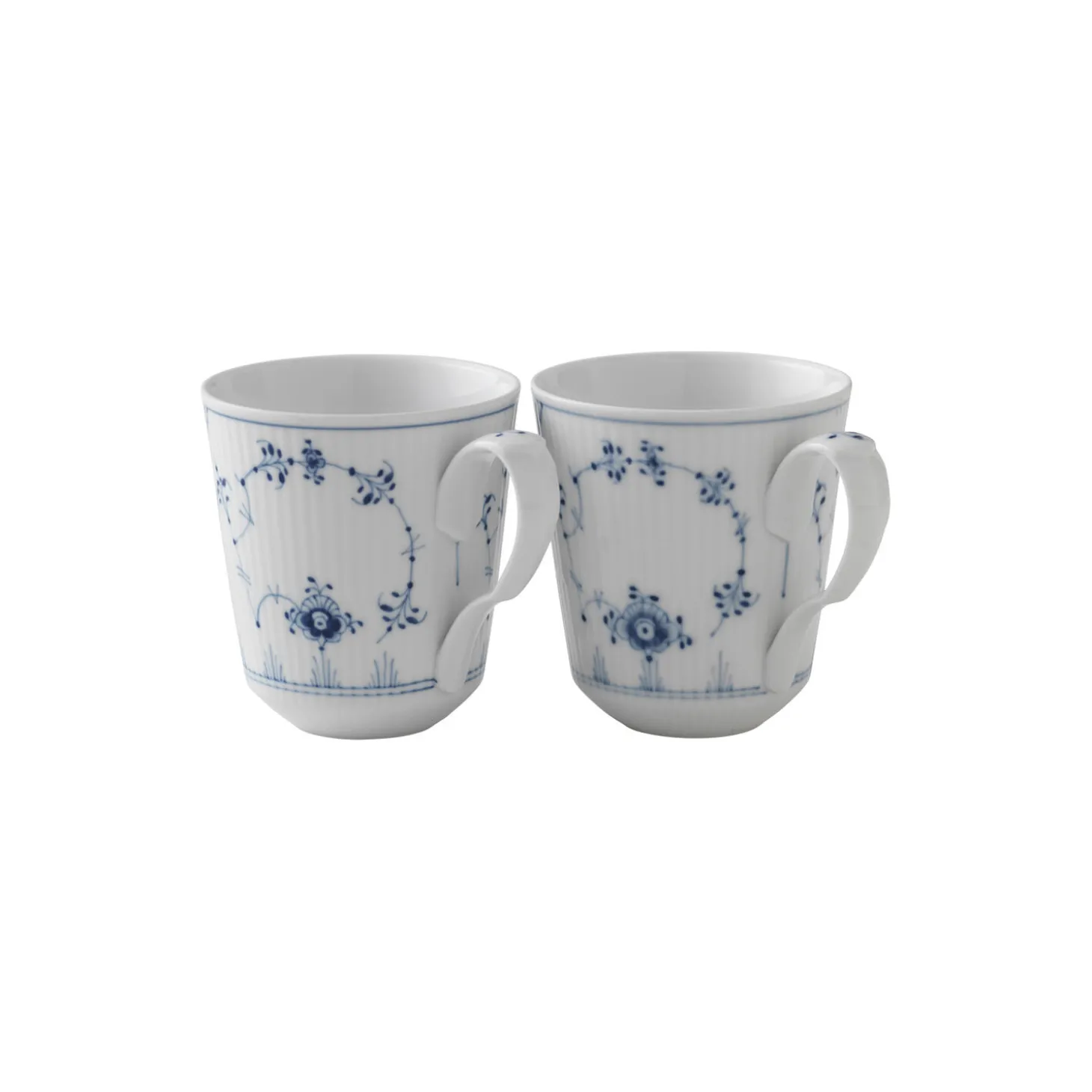 Musselmalet Riflet krus 38 cl, 2 stk.