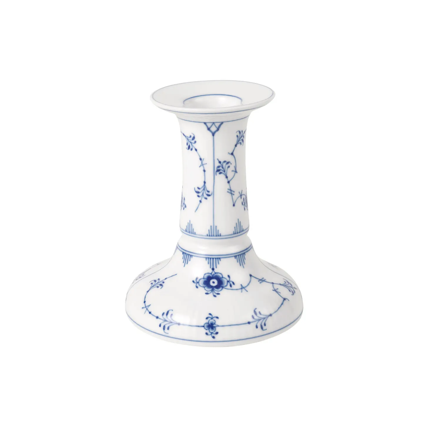 Musselmalet Riflet lysestage 11,5 cm