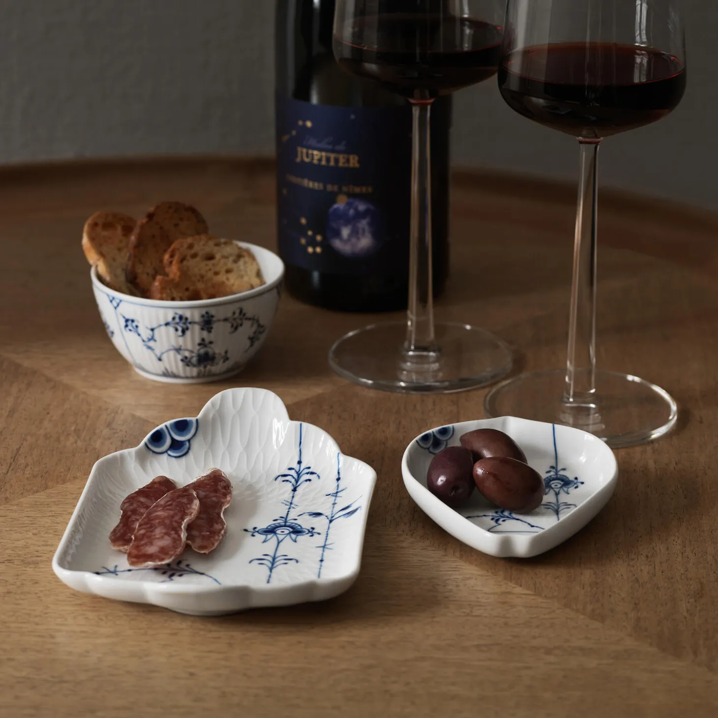 Musselmalet Riflet skål 15 cl