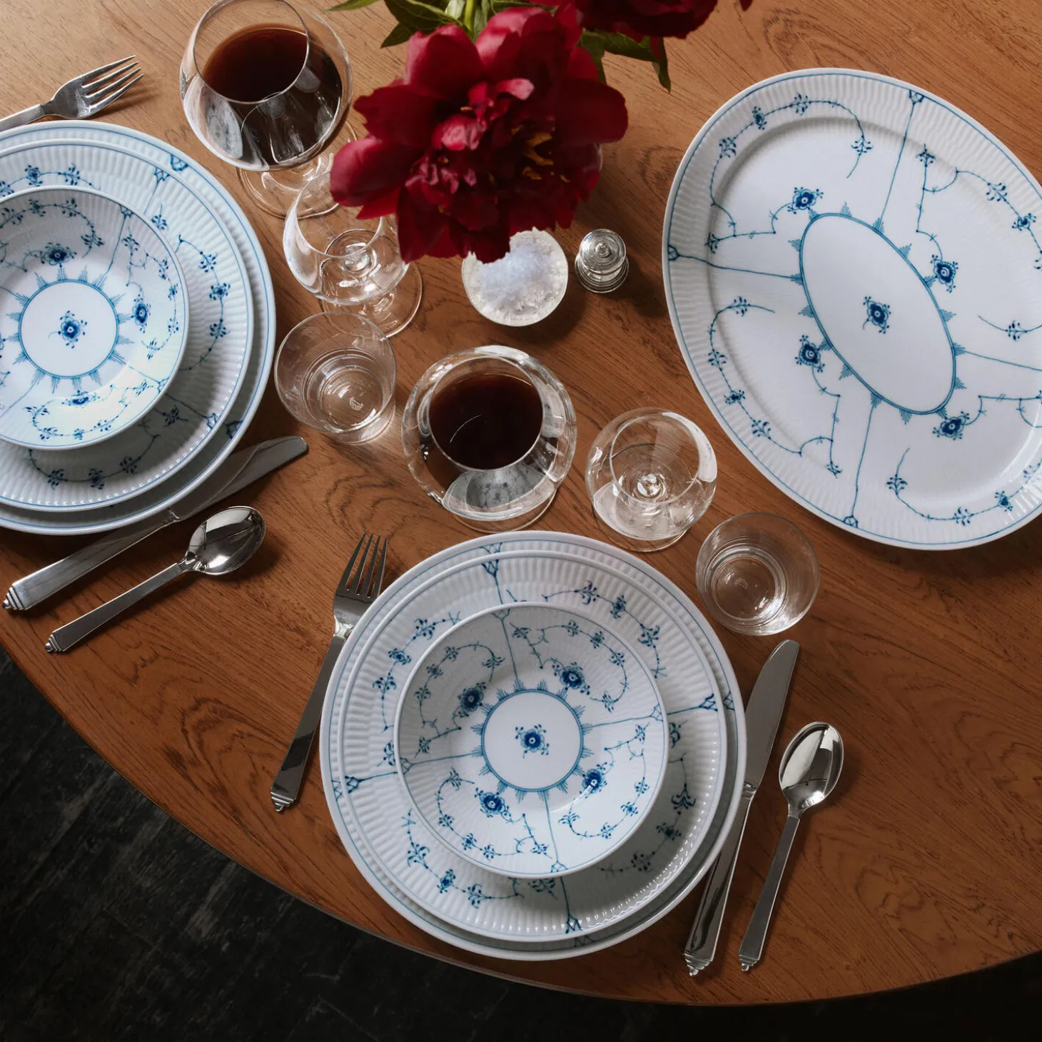 Musselmalet Riflet tallerken Ø 25 cm