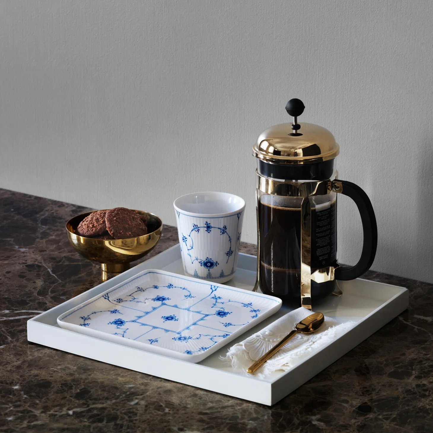 Musselmalet Riflet tallerken 20 cm