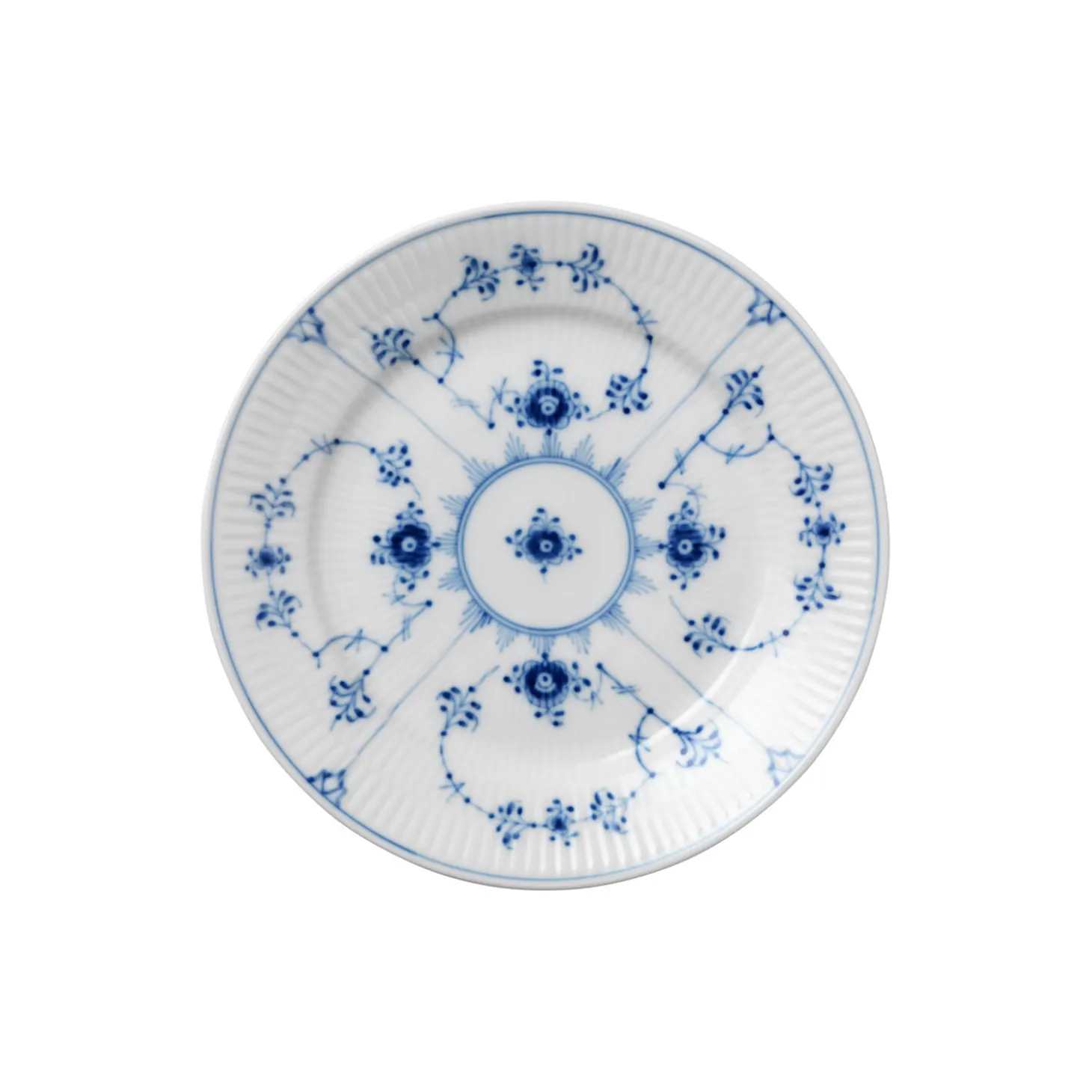 Musselmalet Riflet tallerken Ø 19 cm