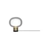 NABILA bordlampe, mat sort/børstet messing/klart glas
