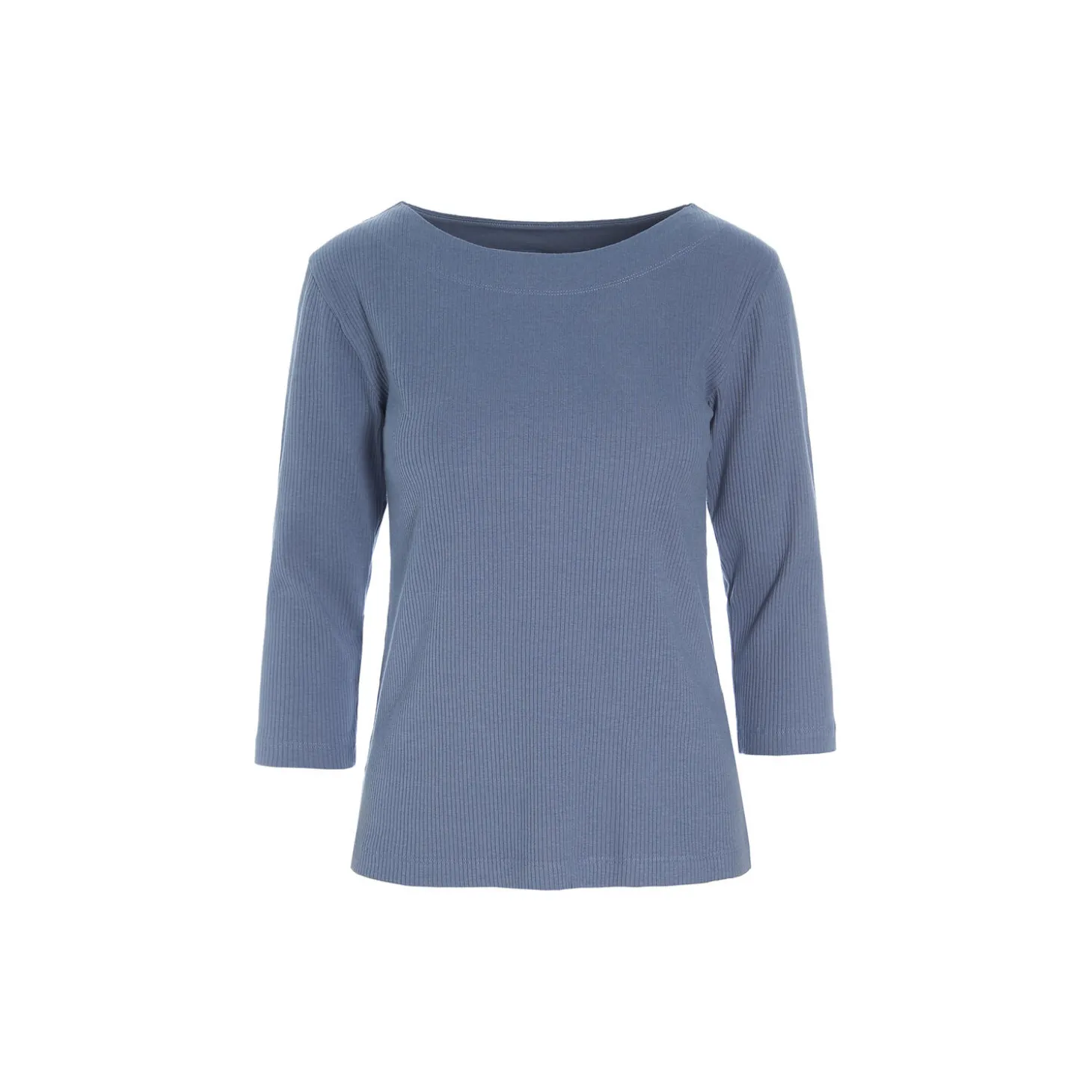 Naibu rib bluse med 3/4 ærme, moonstone