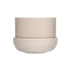 Nappula urtepotte med underskål lille, beige