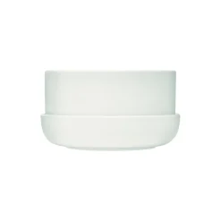 Nappula urtepotte med underskål stor, hvid