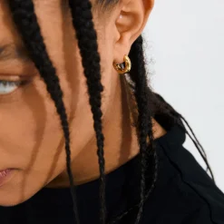 NEVAEH hoops, guldbelagt