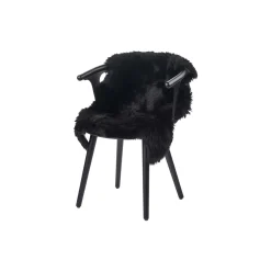 Newzealandsk Premium langhåret lammeskind, black