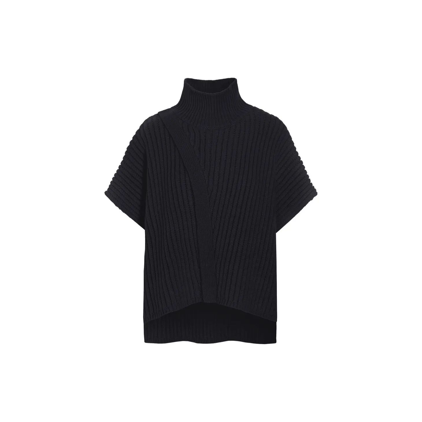 Nitto højhalset bluse, black