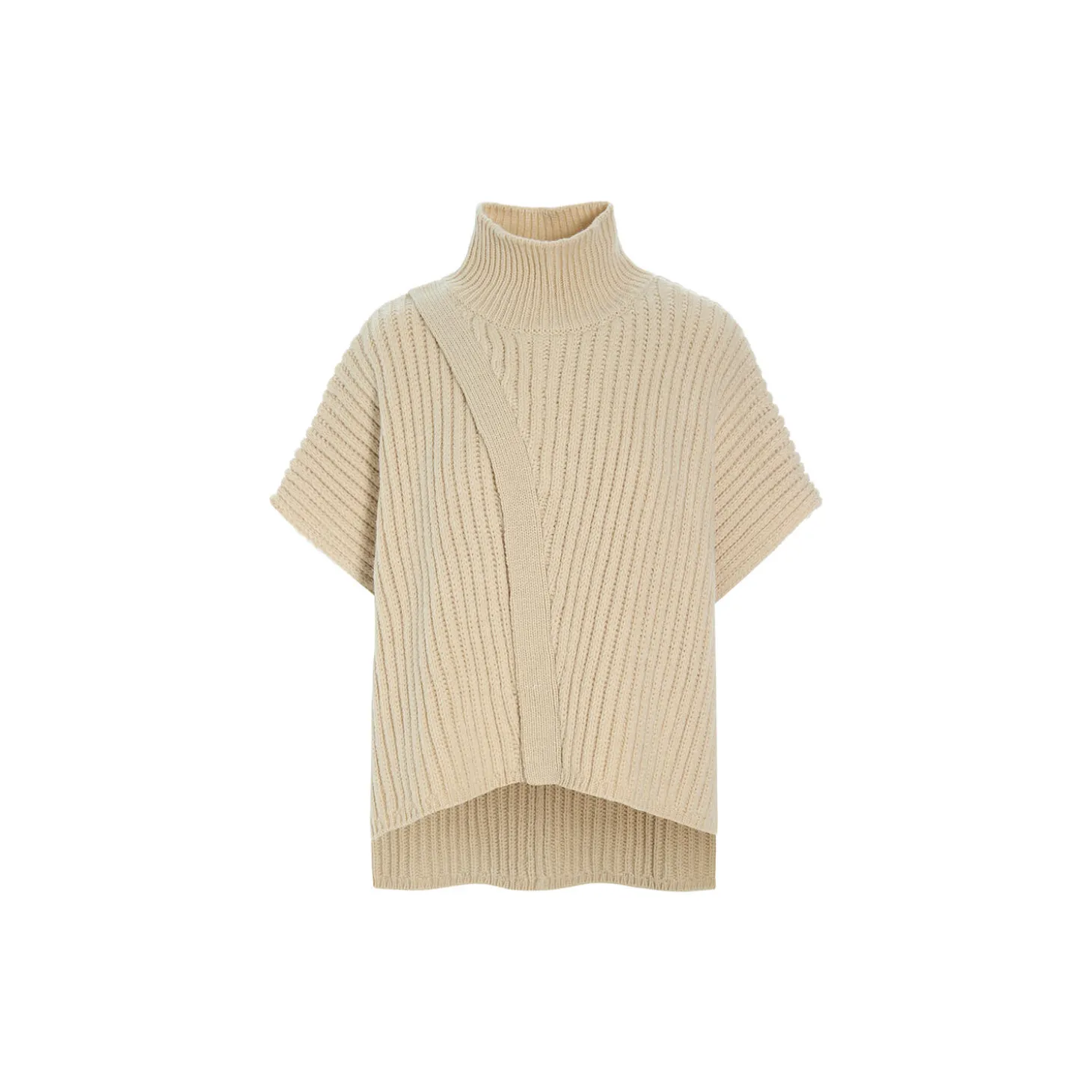 Nitto højhalset bluse, ivory