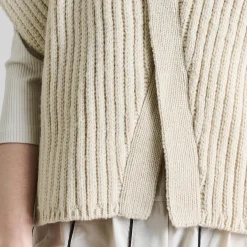 Nitto højhalset bluse, ivory