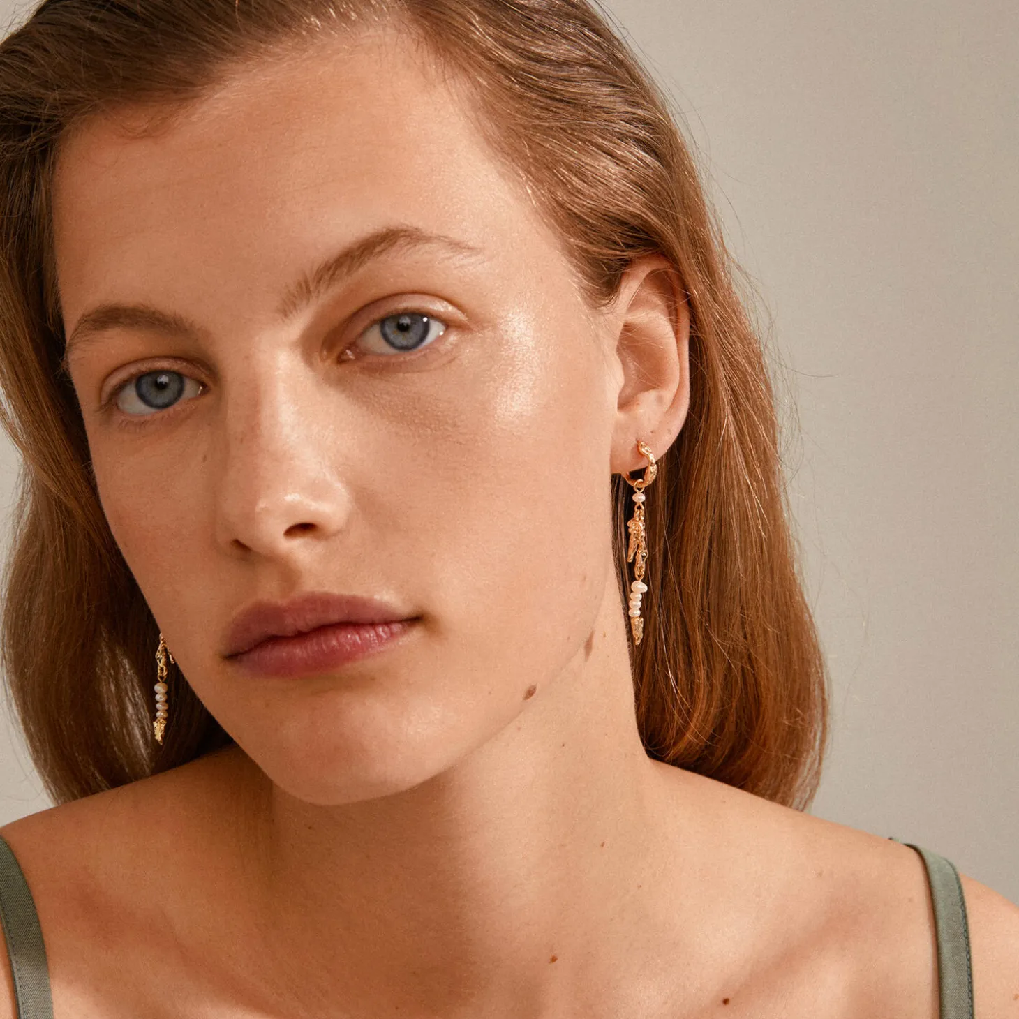 NIYA Freshwater Pearl Øreringe, gold plated