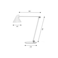 NJP bordlampe, hvid