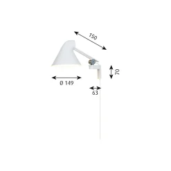 NJP kort væglampe, hvid