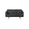 No. 1 2002 2 pers. sofa, dark grey/sæbebehandlet eg