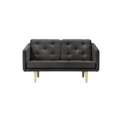 No. 1 2002 2 pers. sofa, dark grey/sæbebehandlet eg