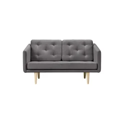No. 1 2002 2 pers. sofa, grey/sæbebehandlet eg