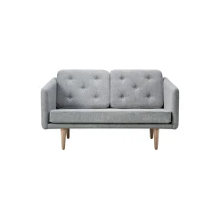 No. 1 2002 2 pers. sofa, grå/sæbebehandlet eg