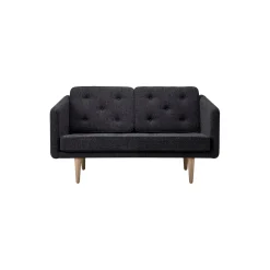 No. 1 2002 2 pers. sofa, mørkegrå/sæbebehandlet eg