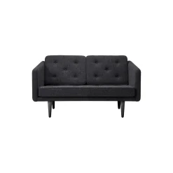 No. 1 2002 2 pers. sofa, mørkegrå/sortlakeret eg