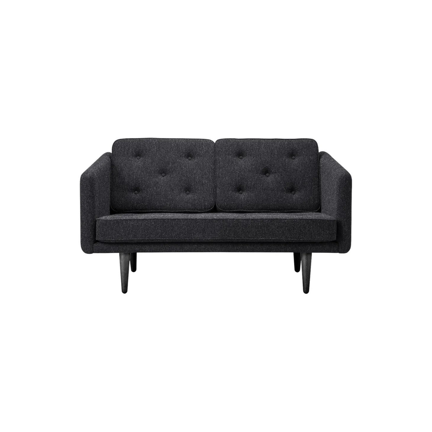 No. 1 2002 2 pers. sofa, mørkegrå/sortlakeret eg