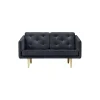 No. 1 2002 2 pers. sofa, navy/sæbebehandlet eg