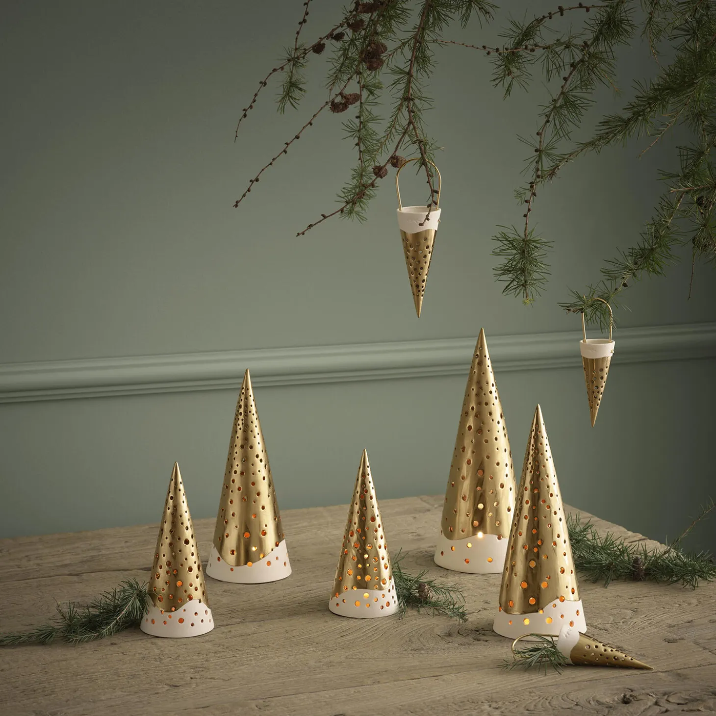 Nobili fyrfadsstage høj, guld