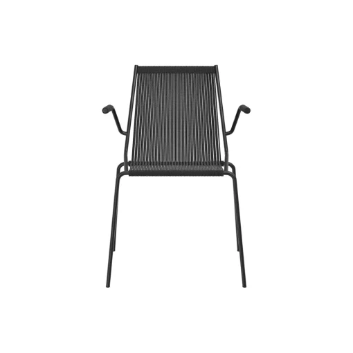 Noel Armrest Chair, black/black linen