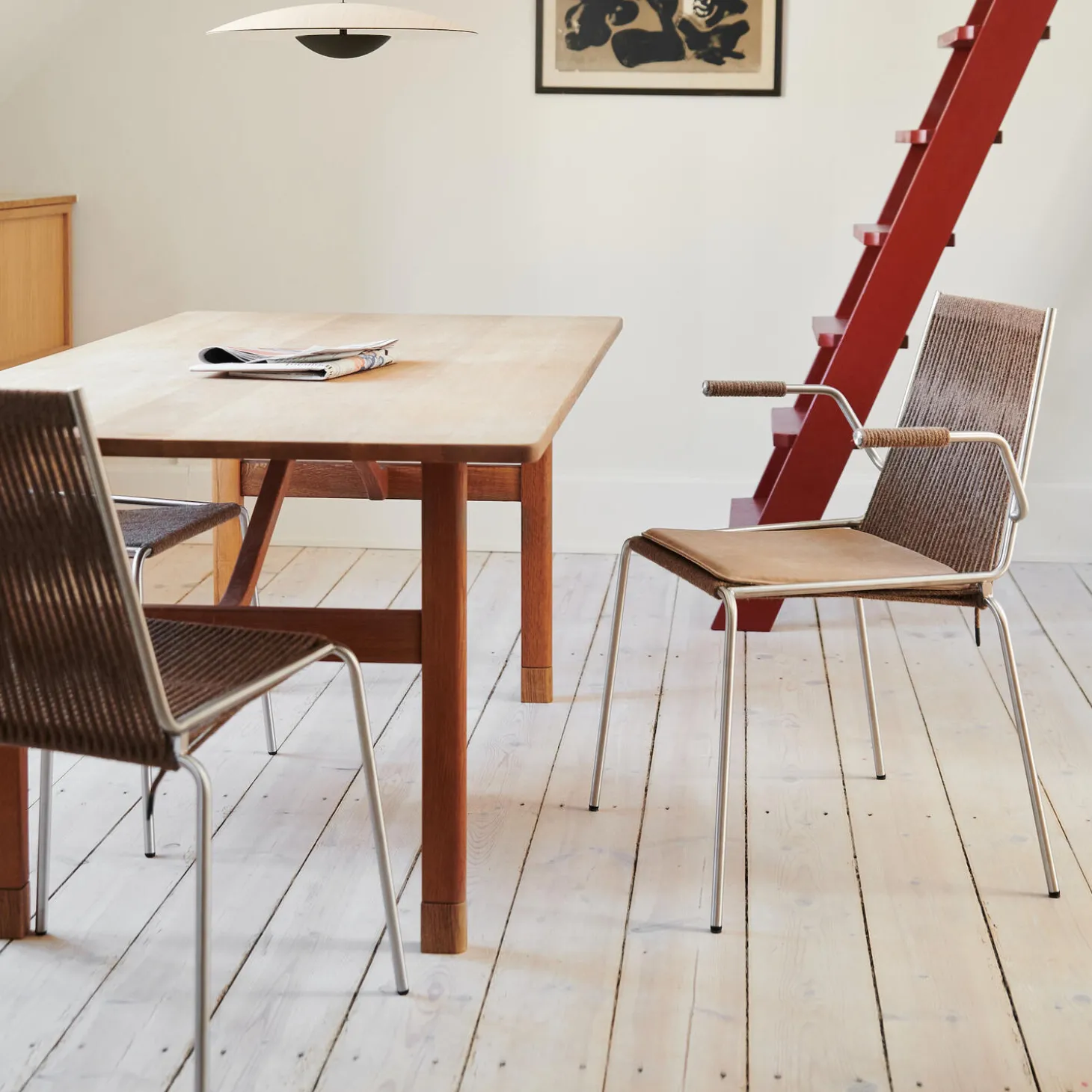 Noel Armrest Chair, black/dark grey wool