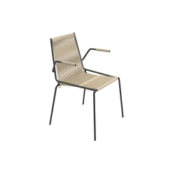 Noel Armrest Chair, black/nature linen