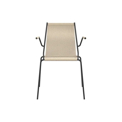 Noel Armrest Chair, black/nature linen