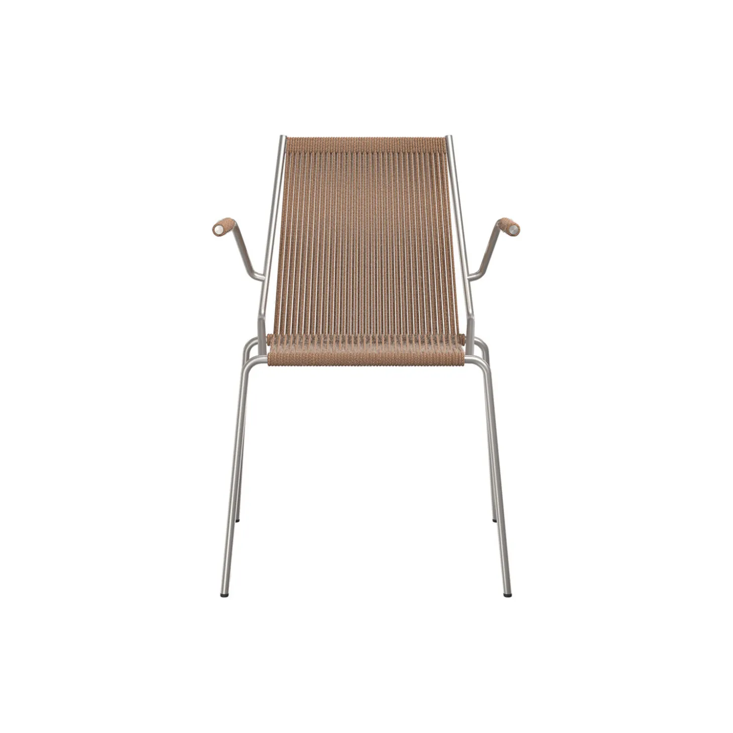 Noel Armrest Chair, steel/brown wool
