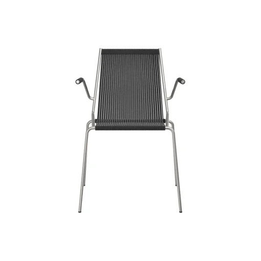 Noel Armrest Chair, steel/black linen