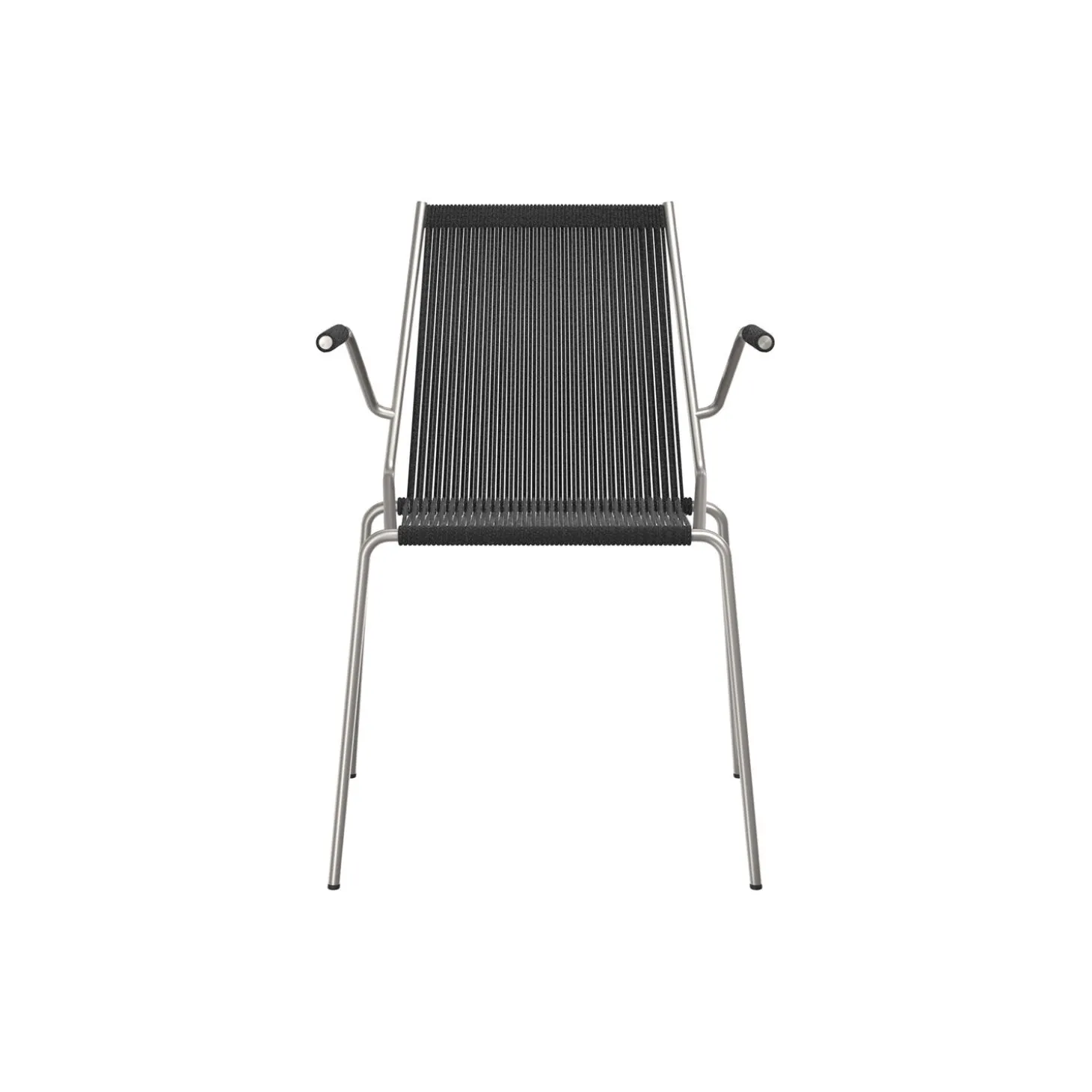 Noel Armrest Chair, steel/black linen