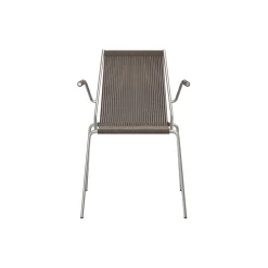 Noel Armrest Chair, steel/dark grey wool